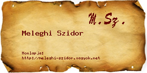 Meleghi Szidor névjegykártya